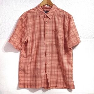 SWISS Alps Orange Plaid Button Down Shirt